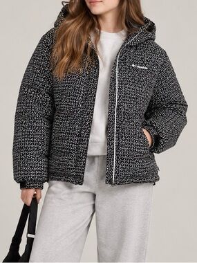 Columbia Black & White Hooded Puffer Jacket for Kids